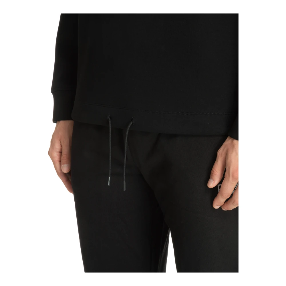 Emporio Armani Trekkoord Effen Logo Hoodie Black Heren