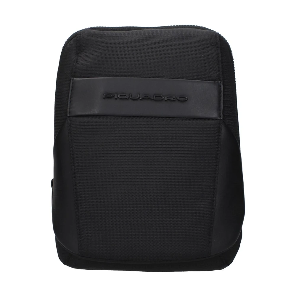 Piquadro Donna Nero Borsa A Tracolla In Tessuto Elegante Con Logo