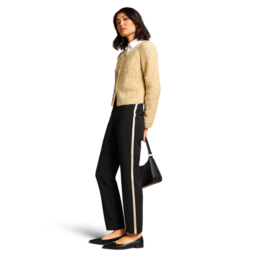 RIANI Elegante Zwarte Broek met Gouden Strepen Black Dames