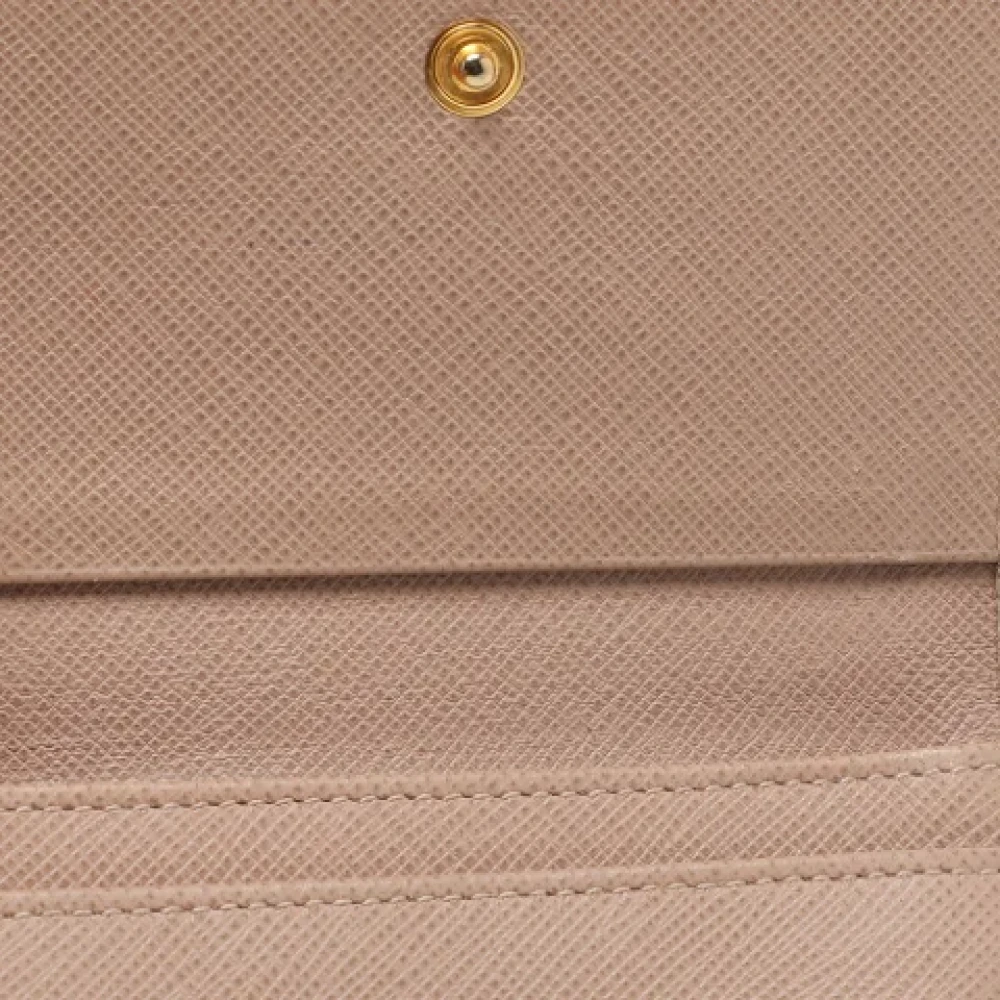 Prada Vintage Pre-owned Leather wallets Beige Dames