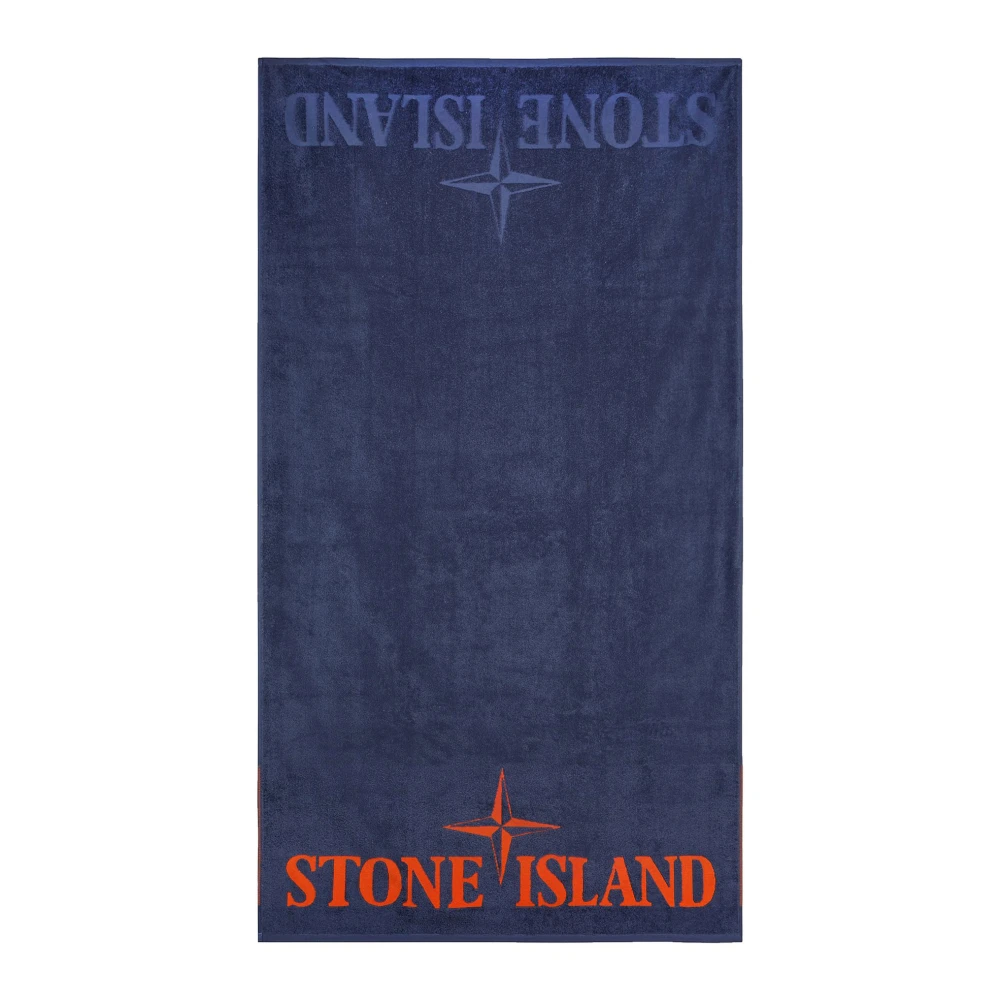 Stone Island Strandhanddoek met logo Blue Heren