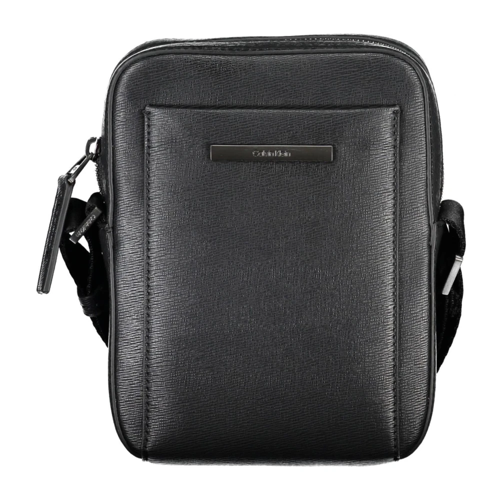 Calvin Klein Zwarte Heren Schoudertas met Rits Black Heren