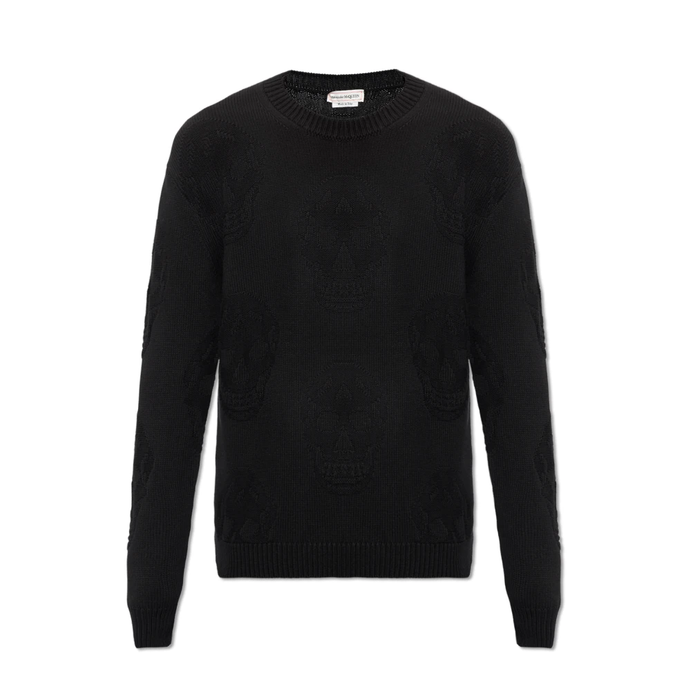 Alexander mcqueen Gestructureerde Skull Sweater Black Heren