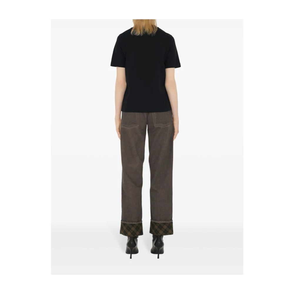 Burberry Zwart Paardenlogo Grijze T-shirt Black Dames
