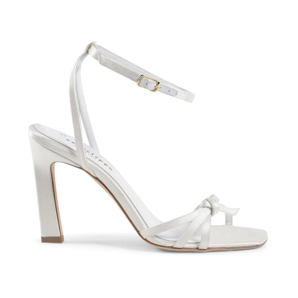 Dee Ocleppo Elegant Ivory Satin High Heel Sandal
