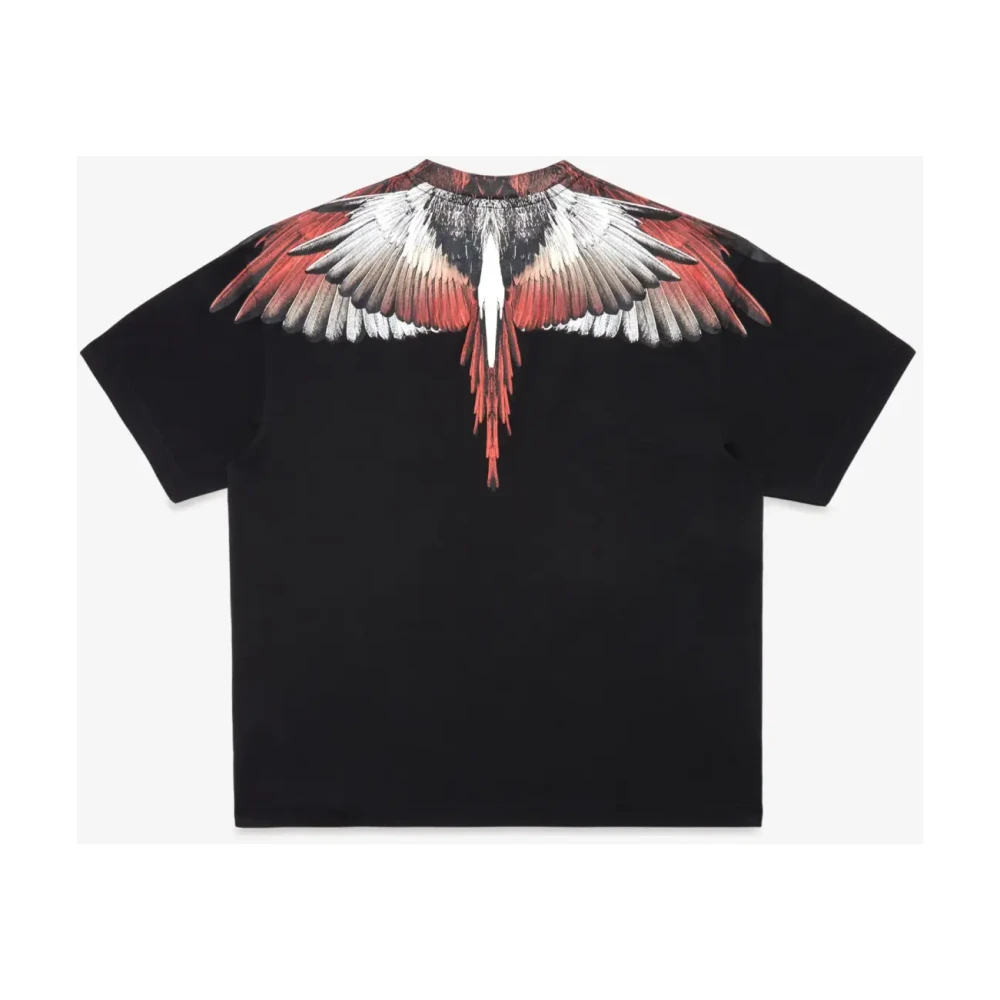 Marcelo Burlon Icon Wings T-shirt Zwart Koraalrood Black Heren