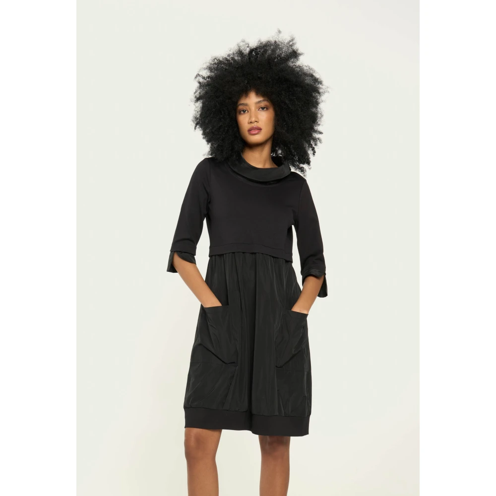 Vicario Cinque Milano Stitch Jurk met Ballonrok Black Dames