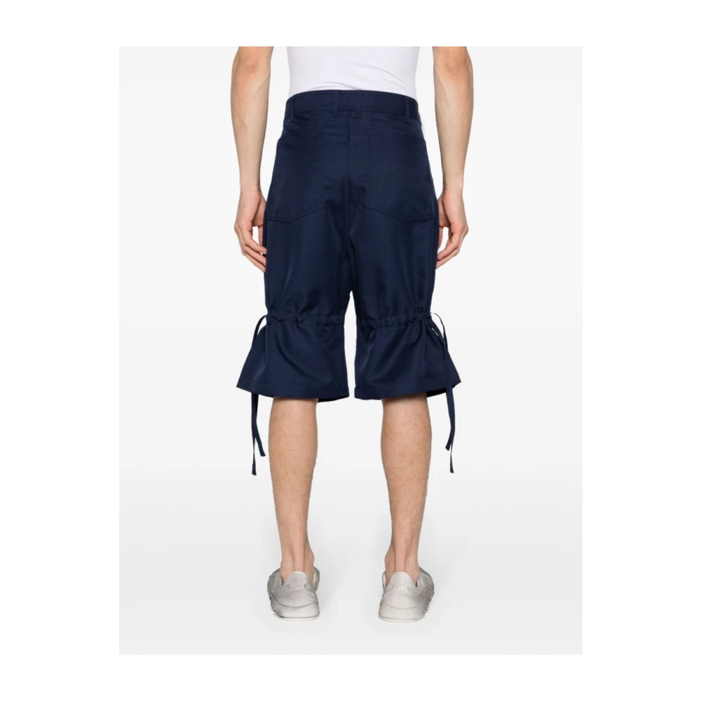 Comme des Garçons Trekkoord Knie Shorts met Zakken Blue Heren
