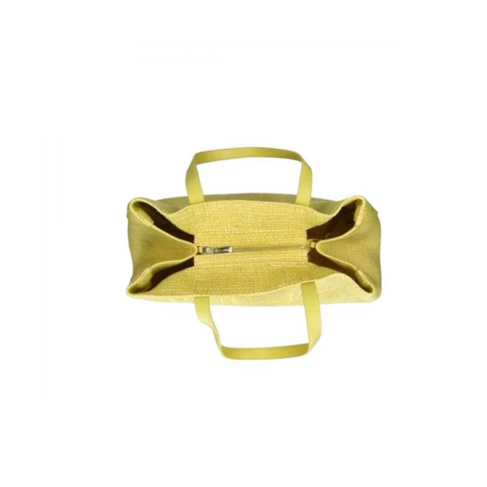 Rebelle Stro Handtas met Leren Handvatten Yellow Dames