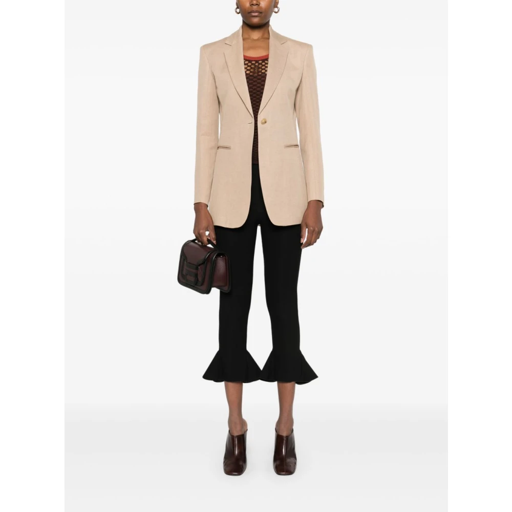 Dondup Beige Jas met Logo Jacquard Voering Beige Dames