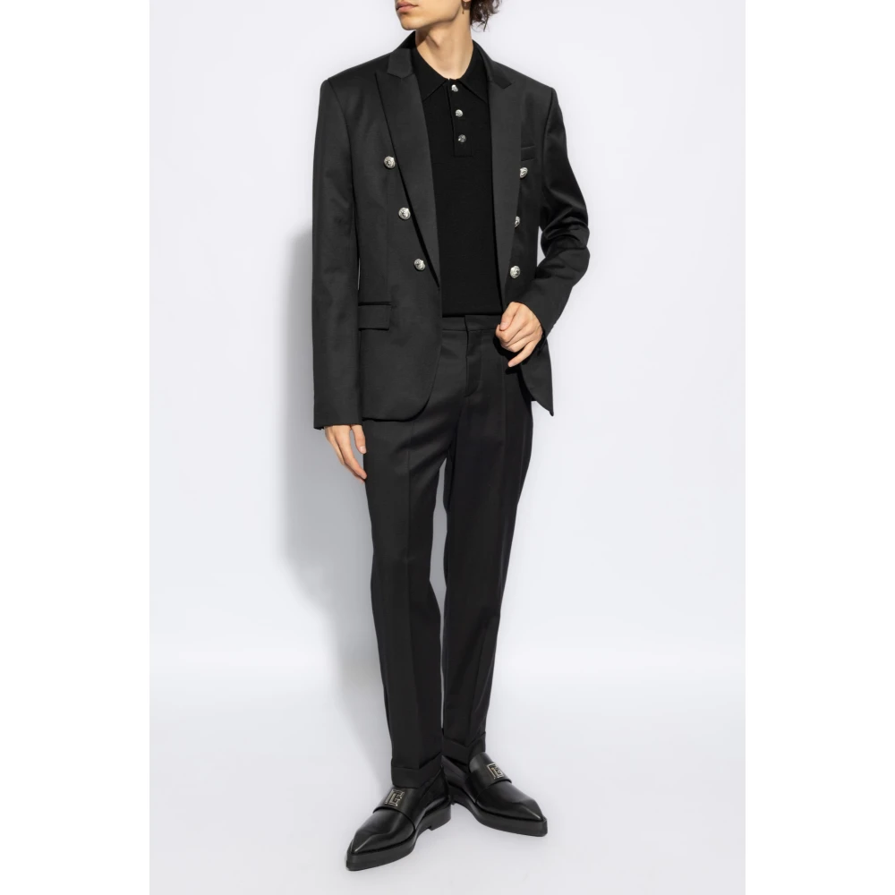 Balmain Wollen broek Black Heren