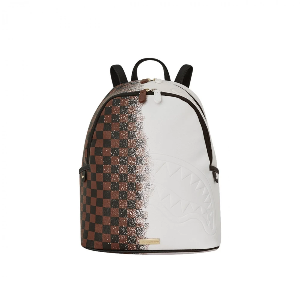 Sprayground Split Stijl Rugzak met Voorvak Brown Unisex