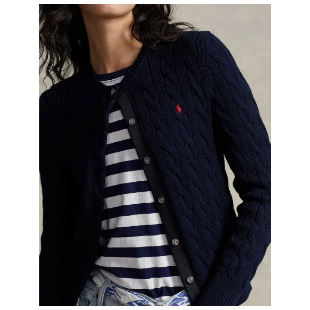 Polo Ralph Lauren Gebreide katoenen cardigan Blue Dames