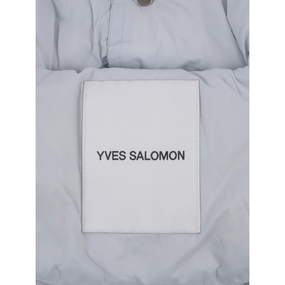 Yves Salomon Blauwe Hooded Kleding Capuche Blue Dames