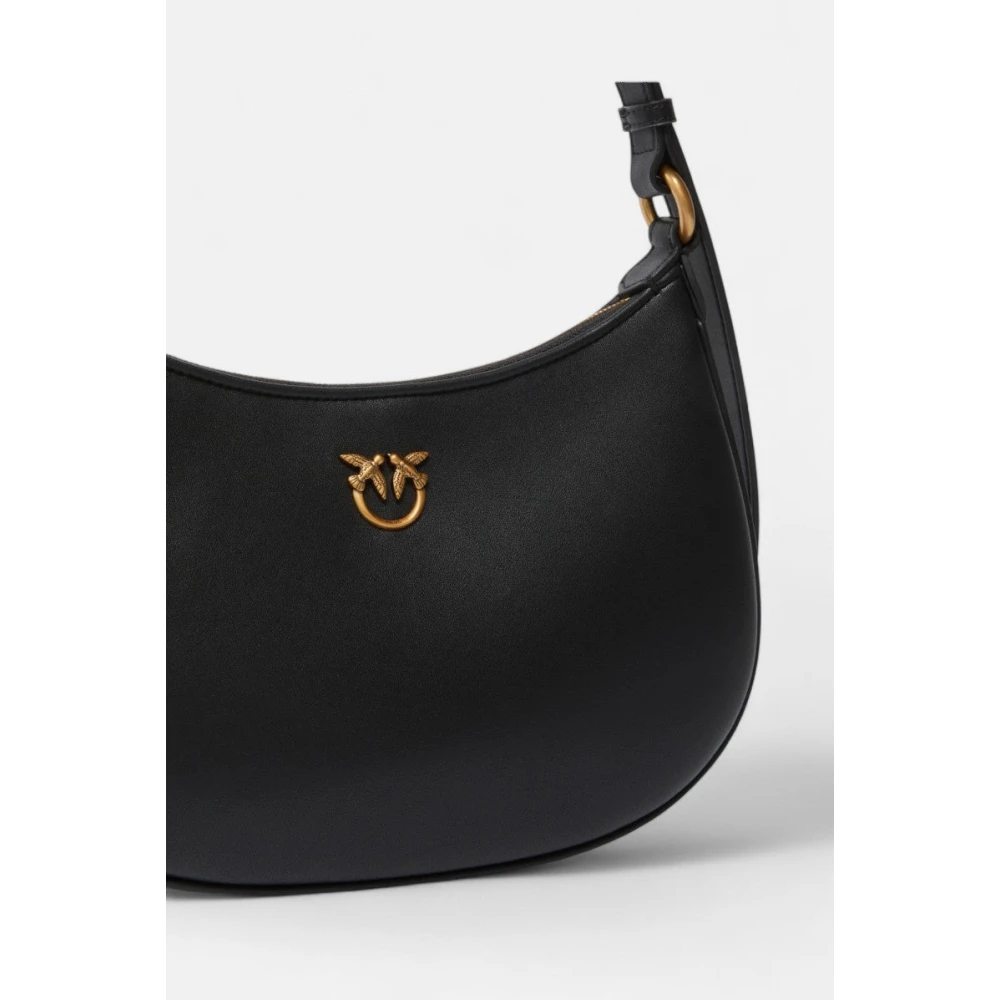 pinko Mini Half Moon Schoudertas Love Birds Black Dames