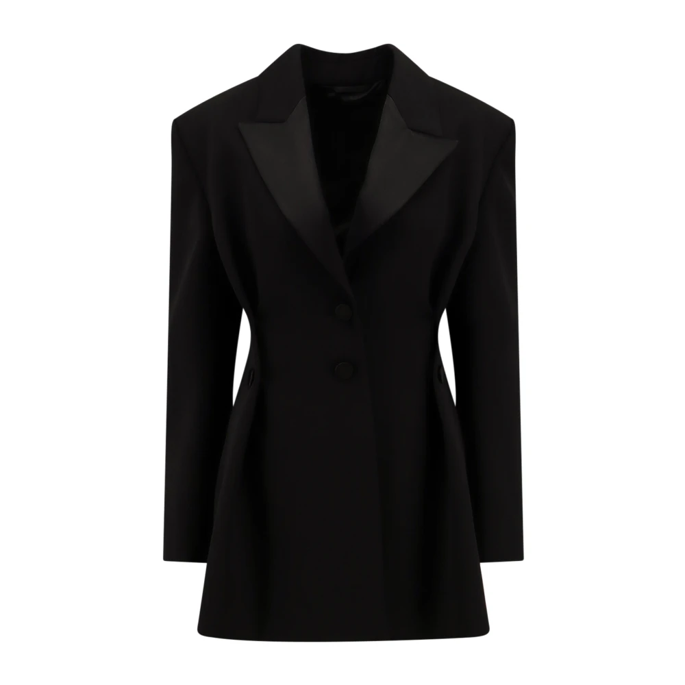 Givenchy Zwarte Wollen Blazer met Satijnen Revers Black Dames