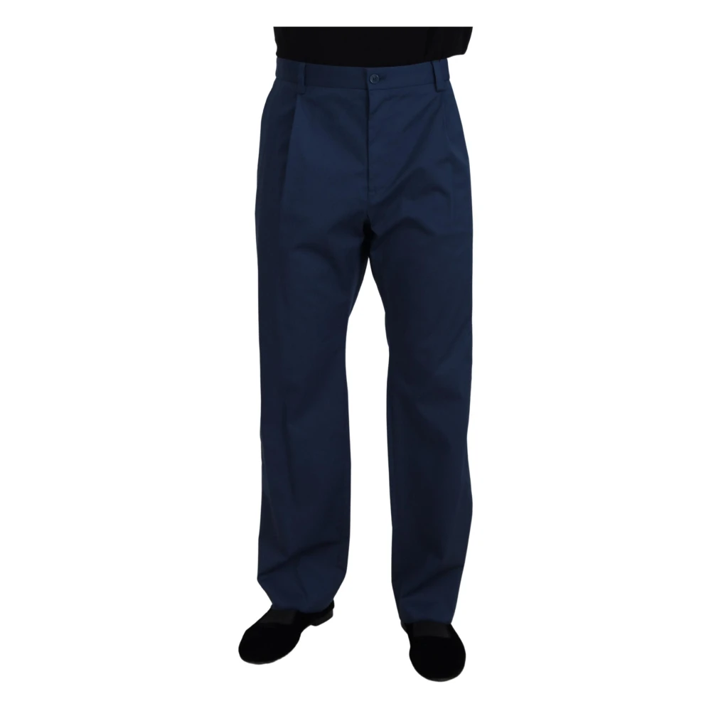 Dolce & Gabbana , Straight Trousers, Male, Blue, L, Straight Fit Trousers