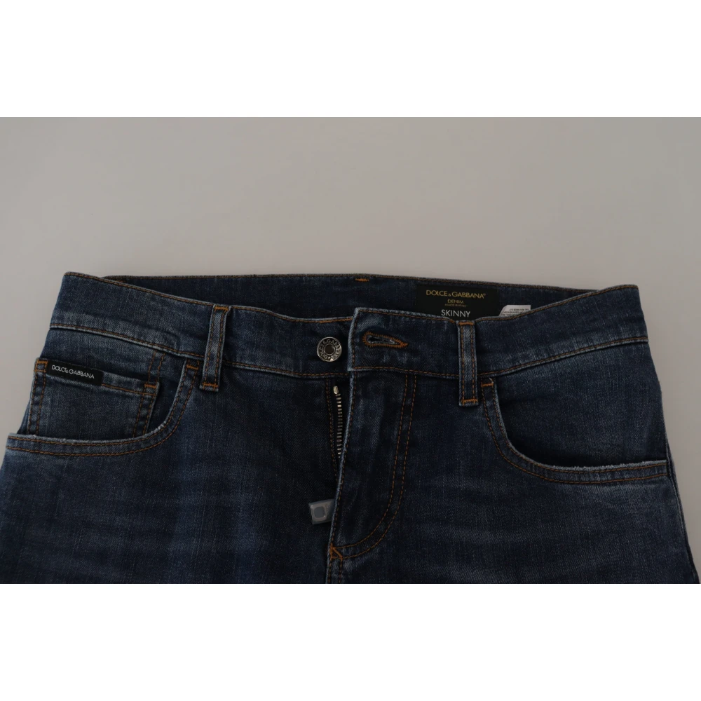 Dolce & Gabbana Blauwe Skinny Denim Jeans Blue Heren