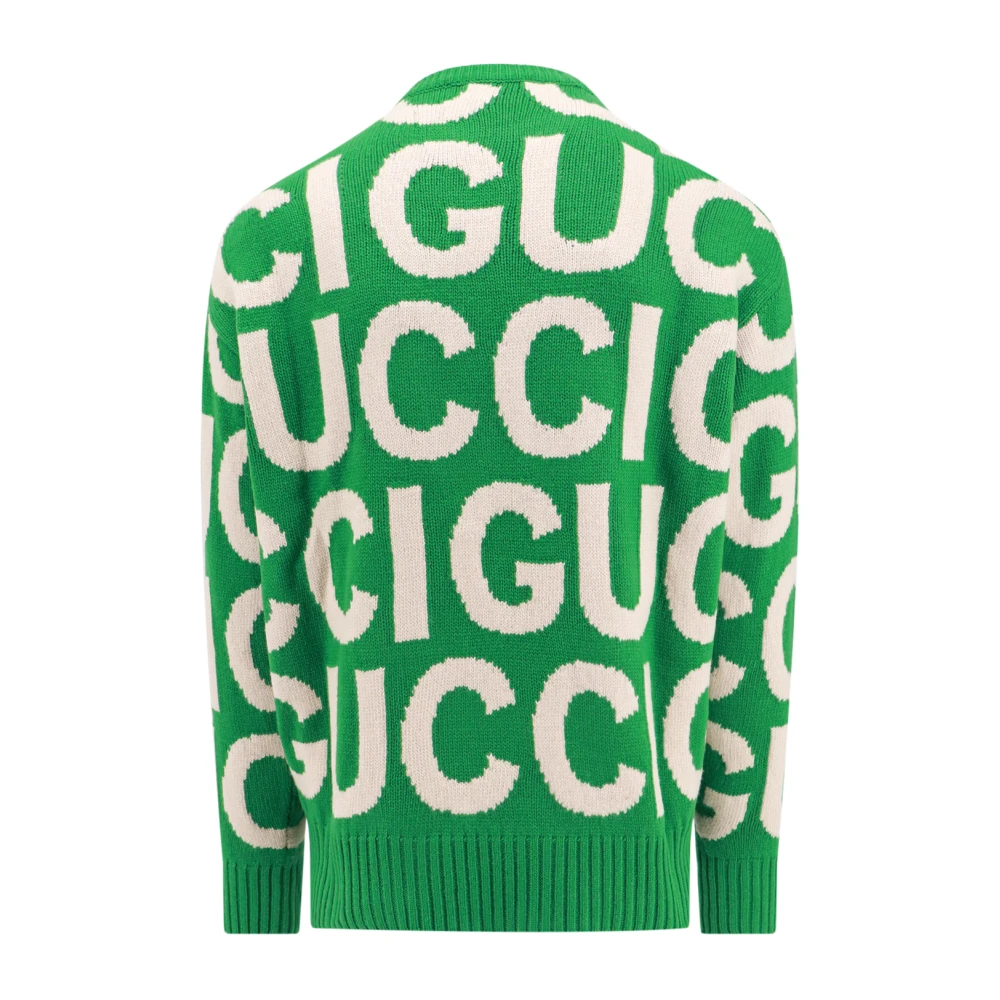Gucci Logo Wollen Trui Green Heren