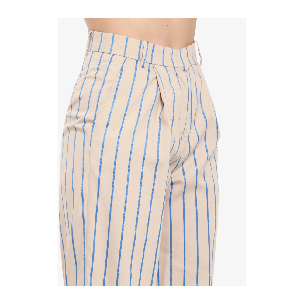 Kaos Wijde Pijp Katoenen Broek Beige Dames