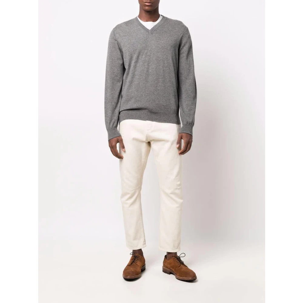 BRUNELLO CUCINELLI Cashmere Lithe Trui Gray Heren