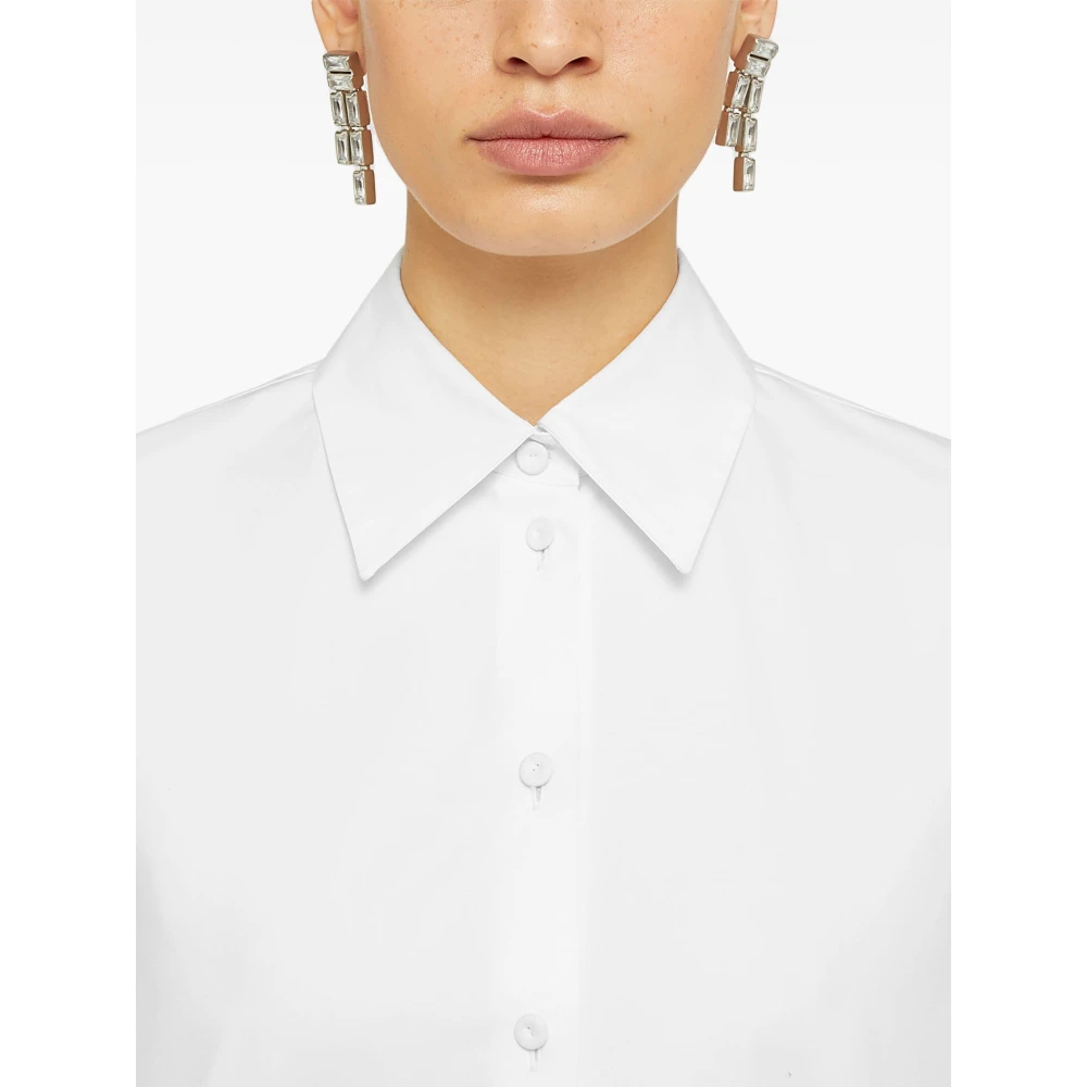 Jil Sander Witte Katoenen Poplin Cropped Shirt White Dames
