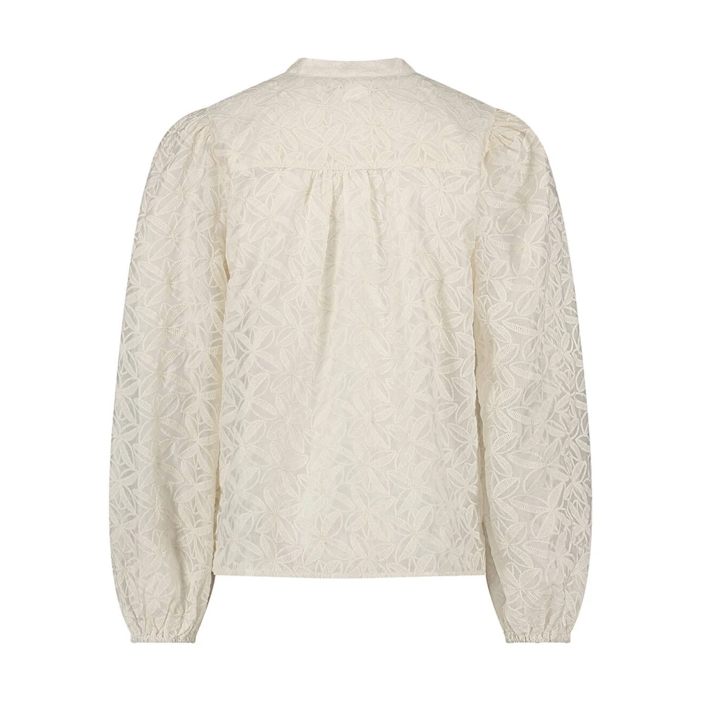 Nukus Geborduurde Malaga Blouse Beige Dames