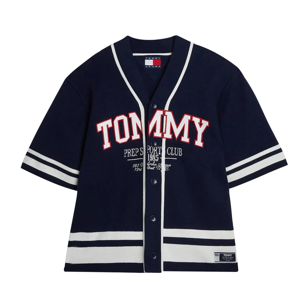 Tommy Hilfiger Kleur Blok Unisex Baseball Shirt Blue Dames
