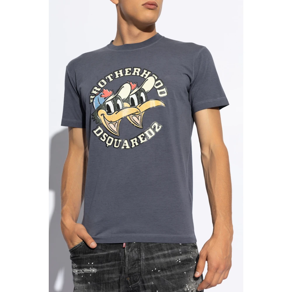 Dsquared2 T-shirt met logo Blue Heren