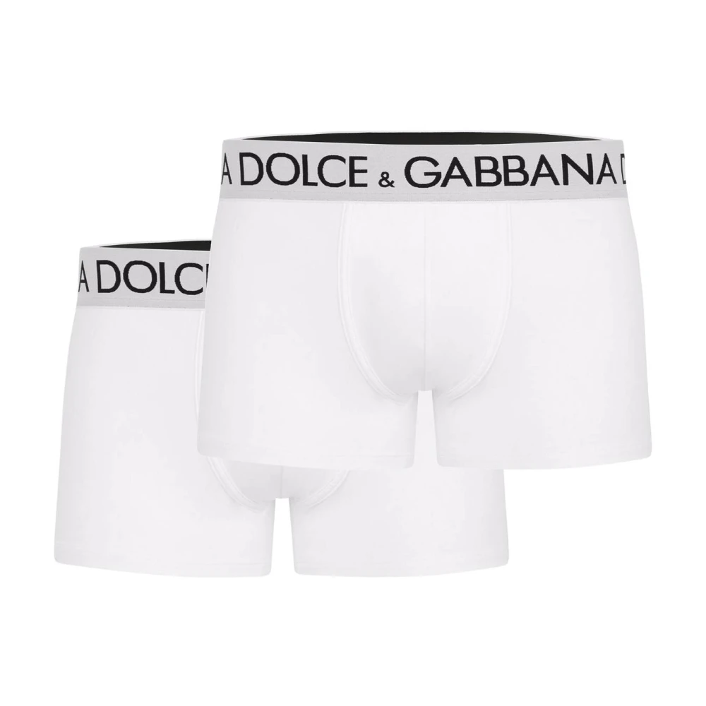 Dolce & Gabbana Men's White Contrasting Logo Boxer Briefs - Underpants - M - Underwear