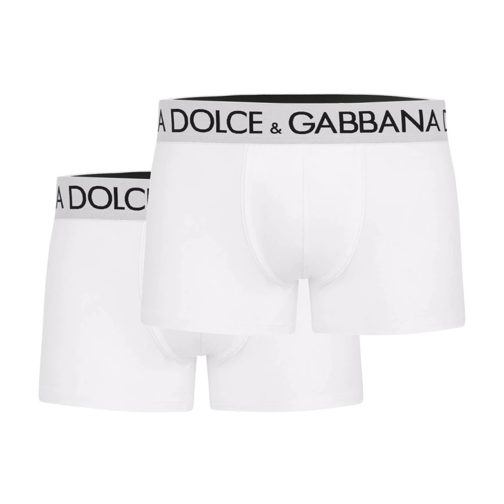 Dolce & Gabbana Boxershorts met contrasterend logo White Heren