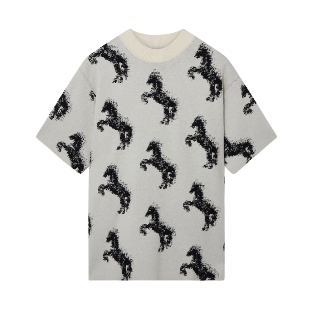 Stella Mccartney Pixel Horse Jacquard T-shirt Multicolor Dames