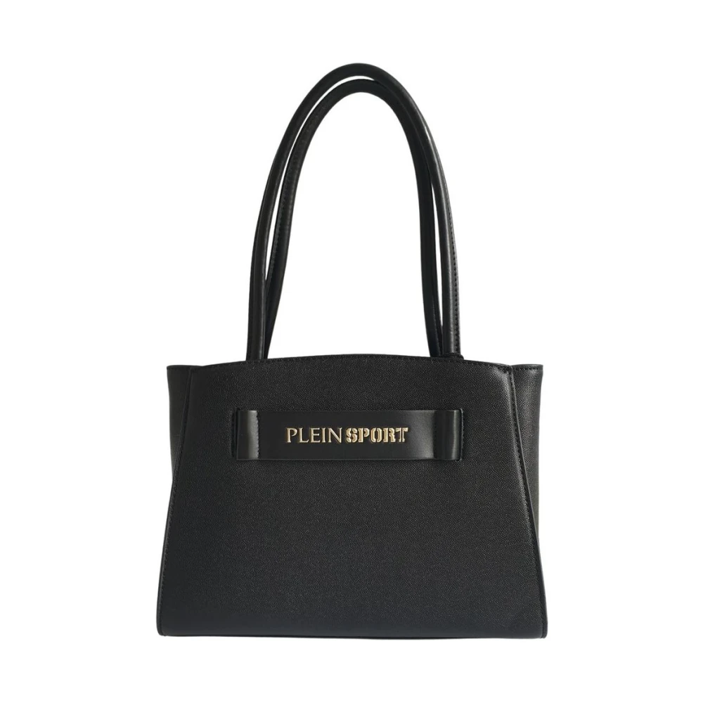 Plein Sport Handtas met logo drievoudig compartiment zwart Black Dames