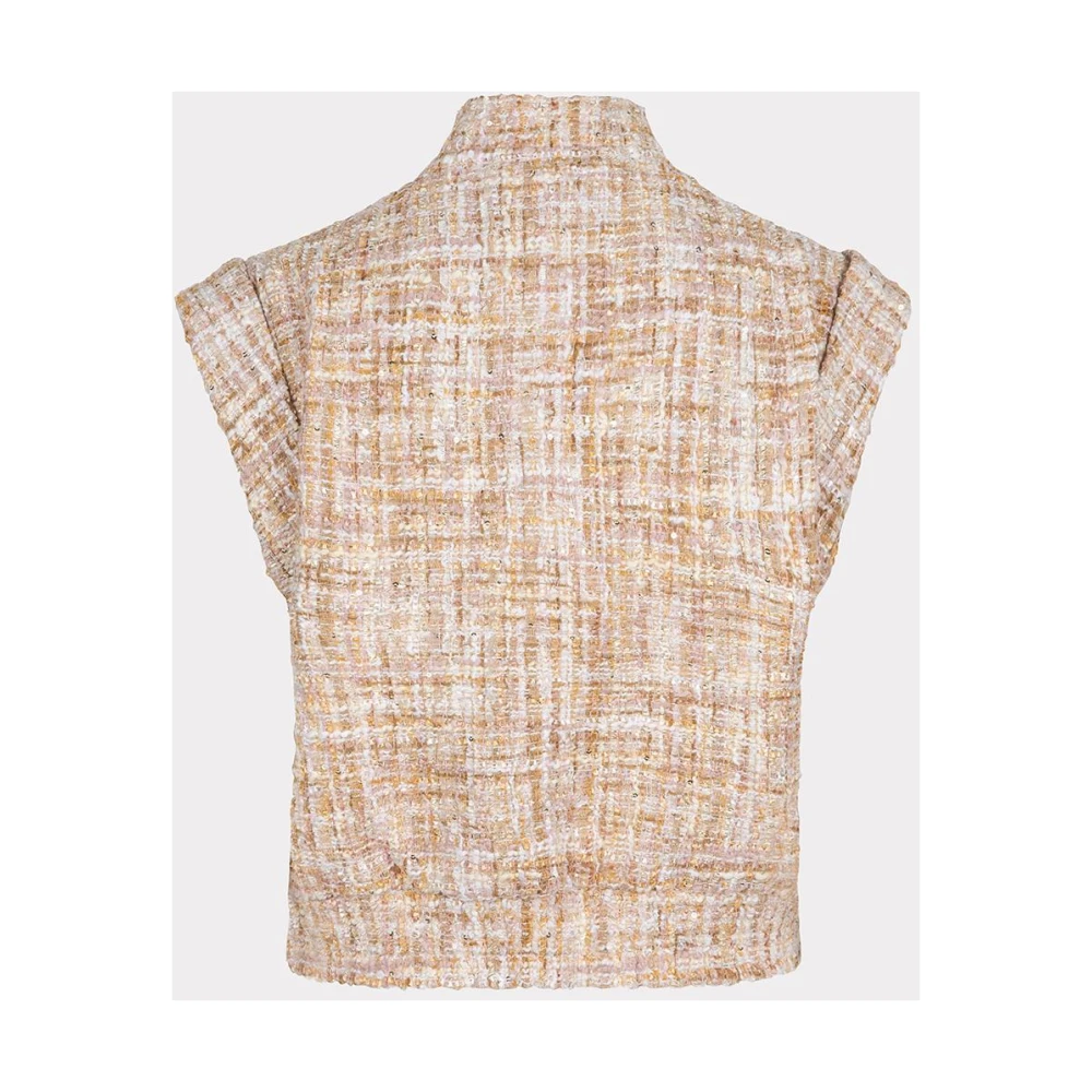 Esqualo Tweed Gilet Vest Sand Brown Dames