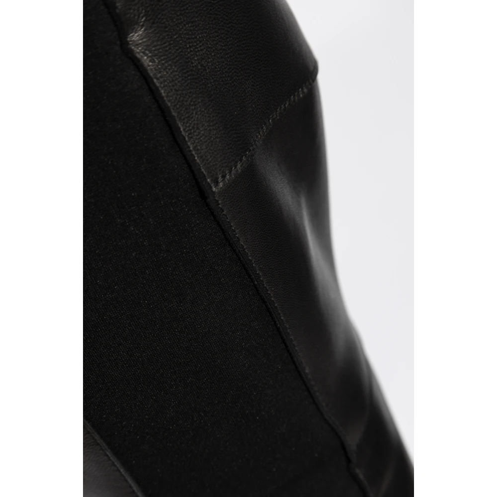 Dsquared2 Lederen jurk met blote schouders Black Dames