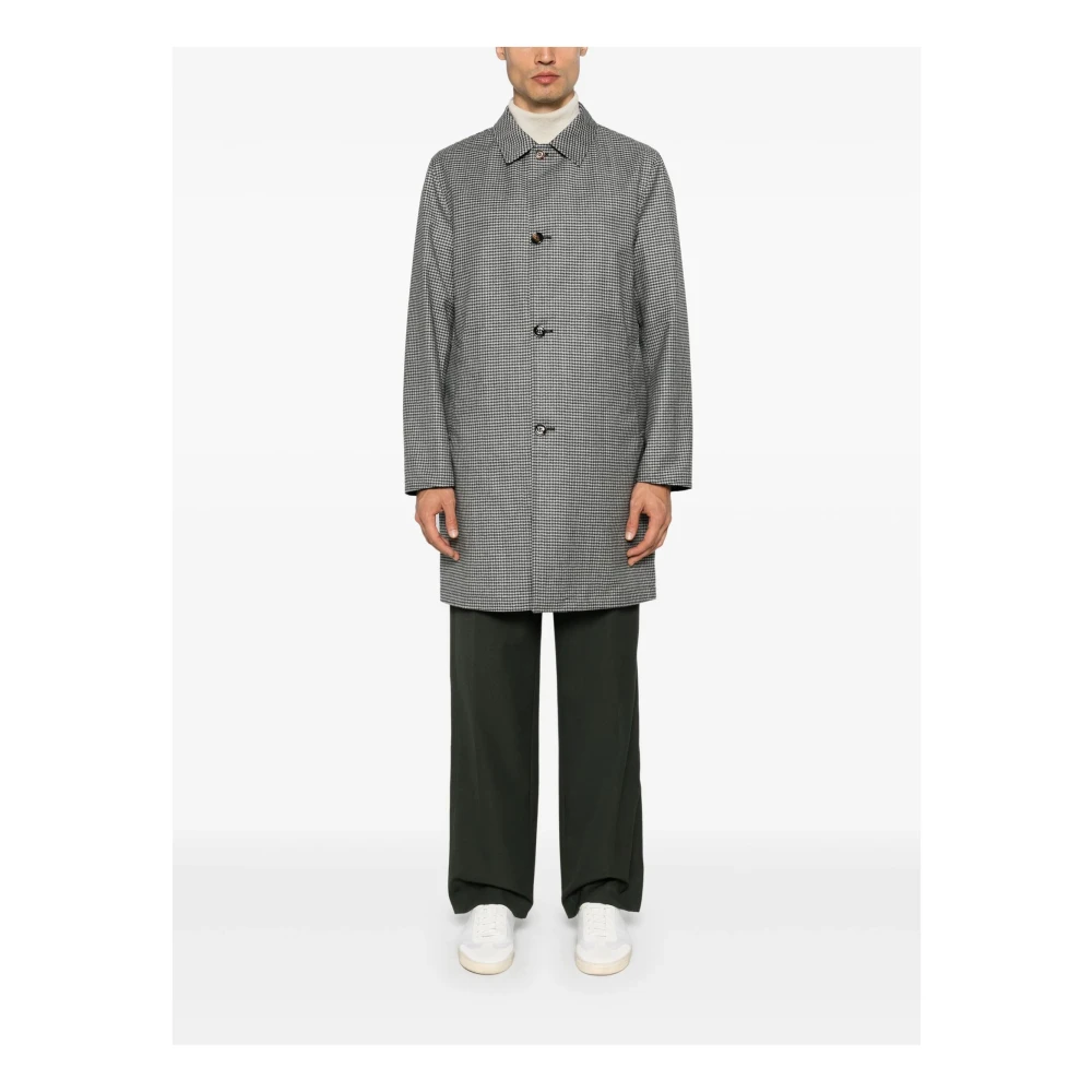 Kired Omkeerbare Pied-de-poule Wollen Jas Black Heren