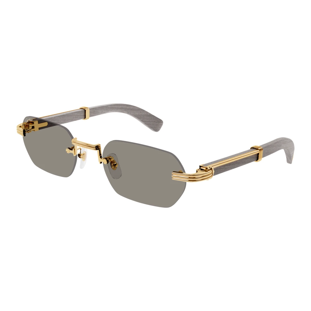 Cartier Men's Yellow Sunglasses, 54 Mm, Rectangle Sunglasses