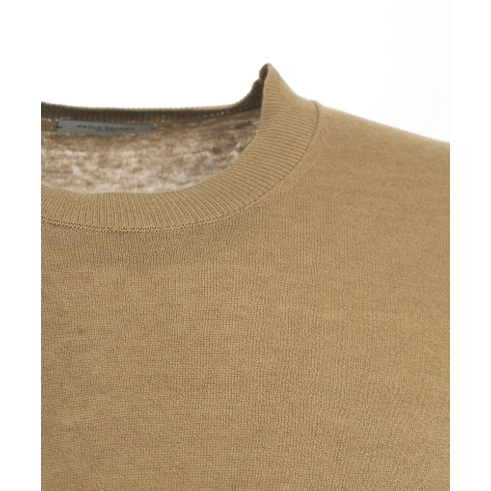 Paolo Pecora Bruine Crew Neck Sweater Gebreide Kleding Brown Heren