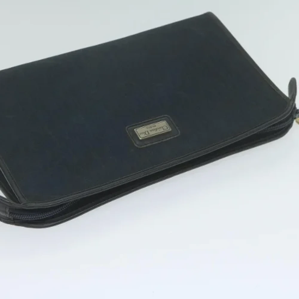 Dior Vintage Pre-owned Canvas clutches Blue Dames