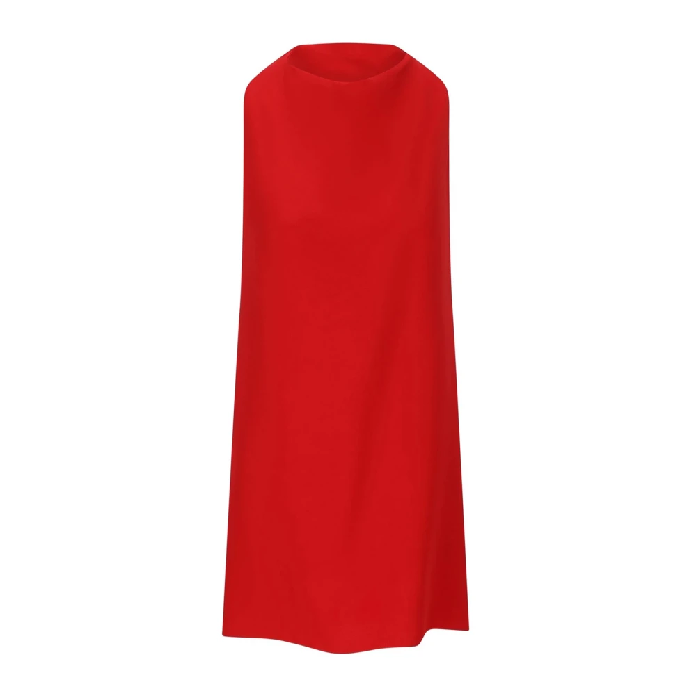 Valentino Women's Red Draped Silk Dress