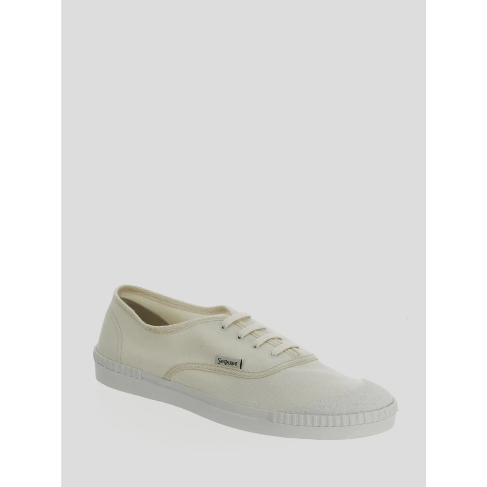 Saint Laurent Canvas Sneaker White Heren