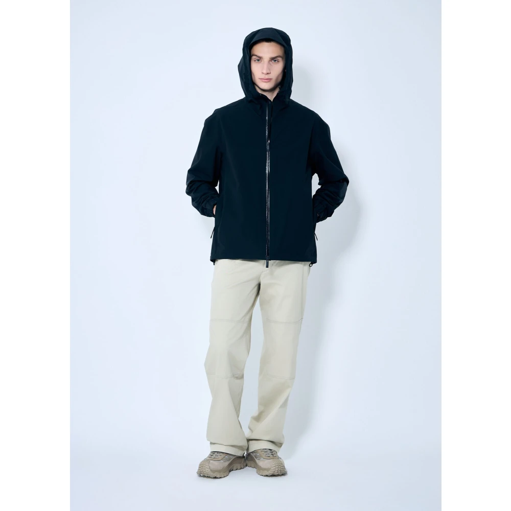 Moncler Waterafstotende Hooded Jacket met membraan Black Heren
