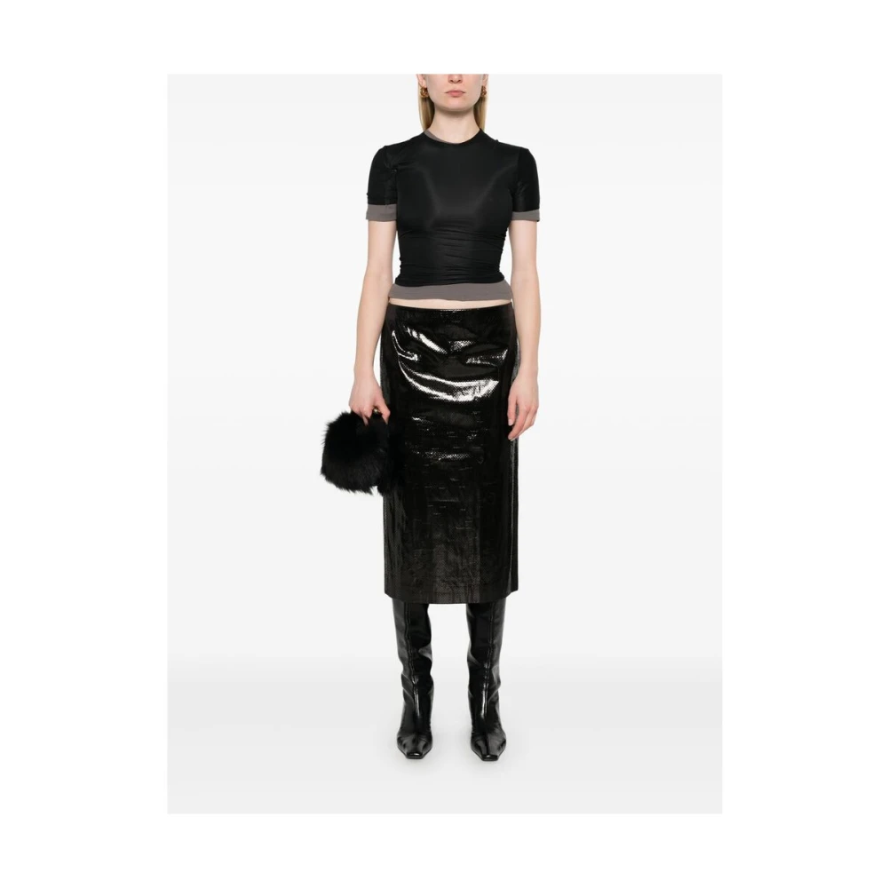 Christopher Esber Zwart Laagjes Twist Detail T-shirt Black Dames