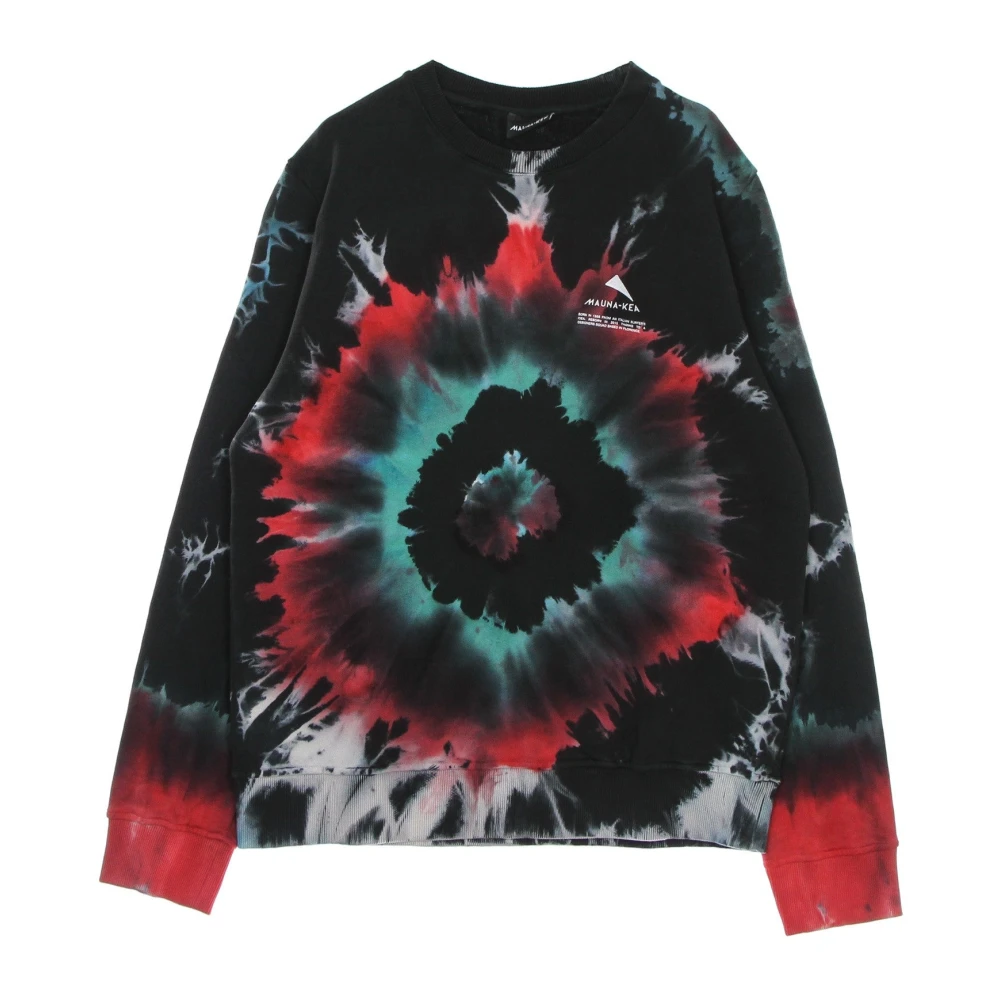 Mauna Kea Multicolor Sweatshirts, Male, L, Black Tie-Dye Crewneck Sweatshirt