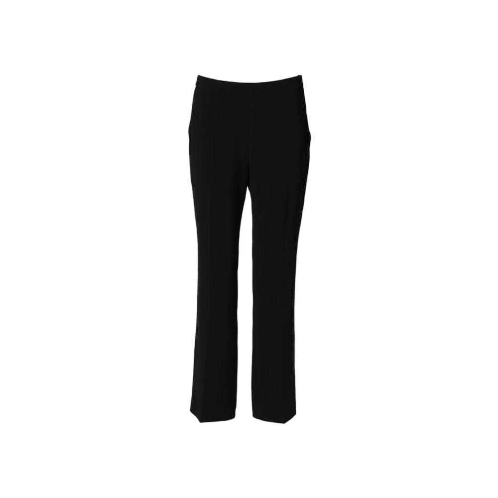 Aspesi Women's Black Chinos, M, High Waist Zip Straight Chino Trouser Trousers