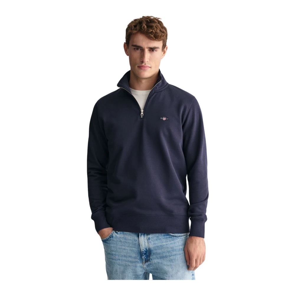 Gant Half-Zip Sweatshirt Blue Heren
