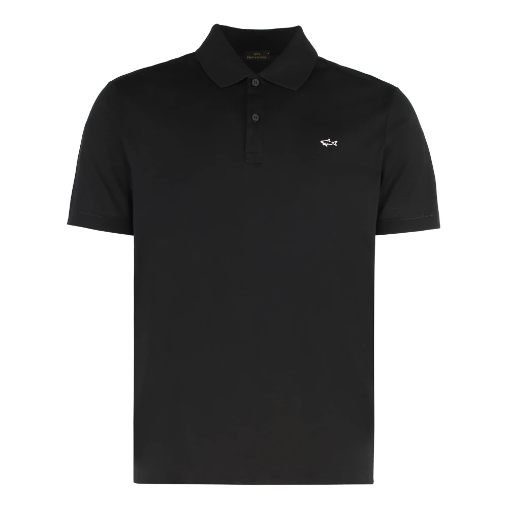 Paul & Shark Men's Black Cotton-Piqué Polo Shirt