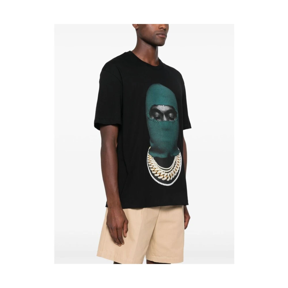 IH NOM UH NIT Maskerprint Katoenen T-shirt Black Heren