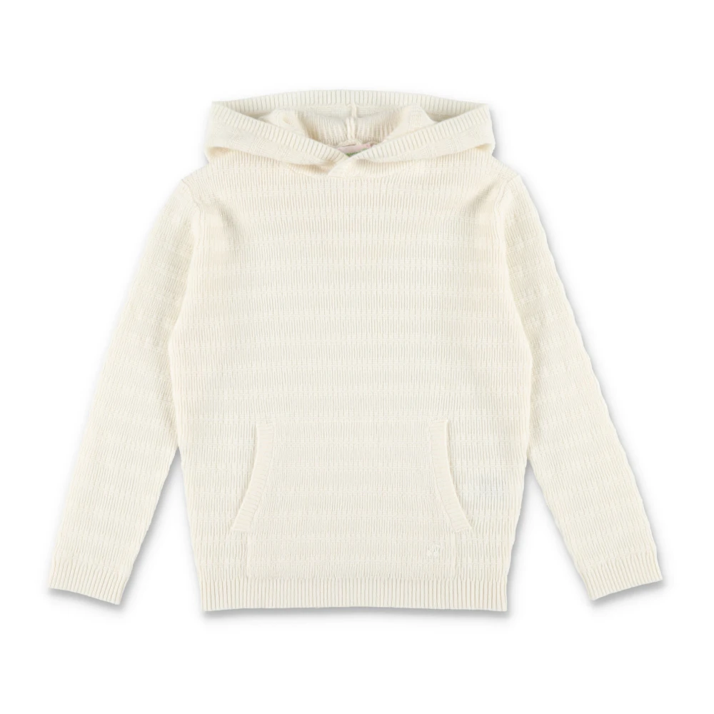 Bonpoint Stickad Hoodie Flickkläder Beige, Flicka