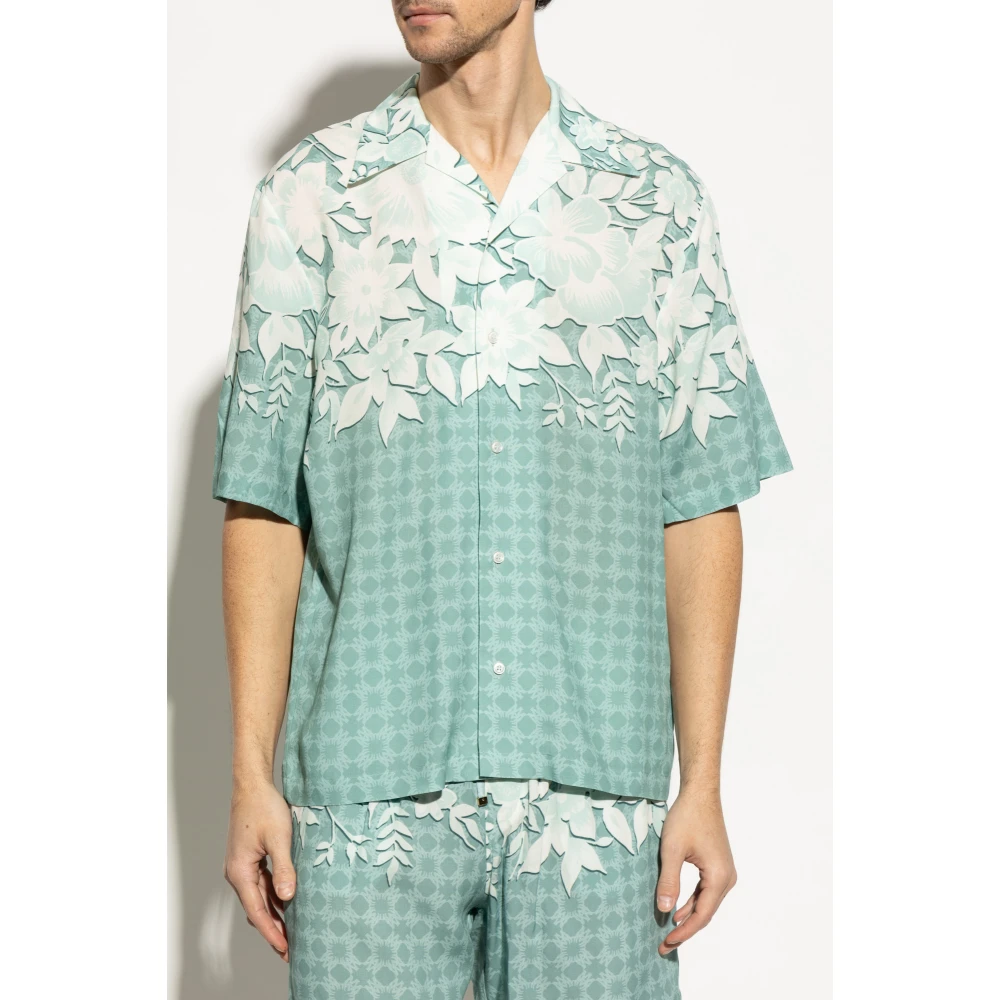 Amiri Overhemd met bloemenprint Blue Heren